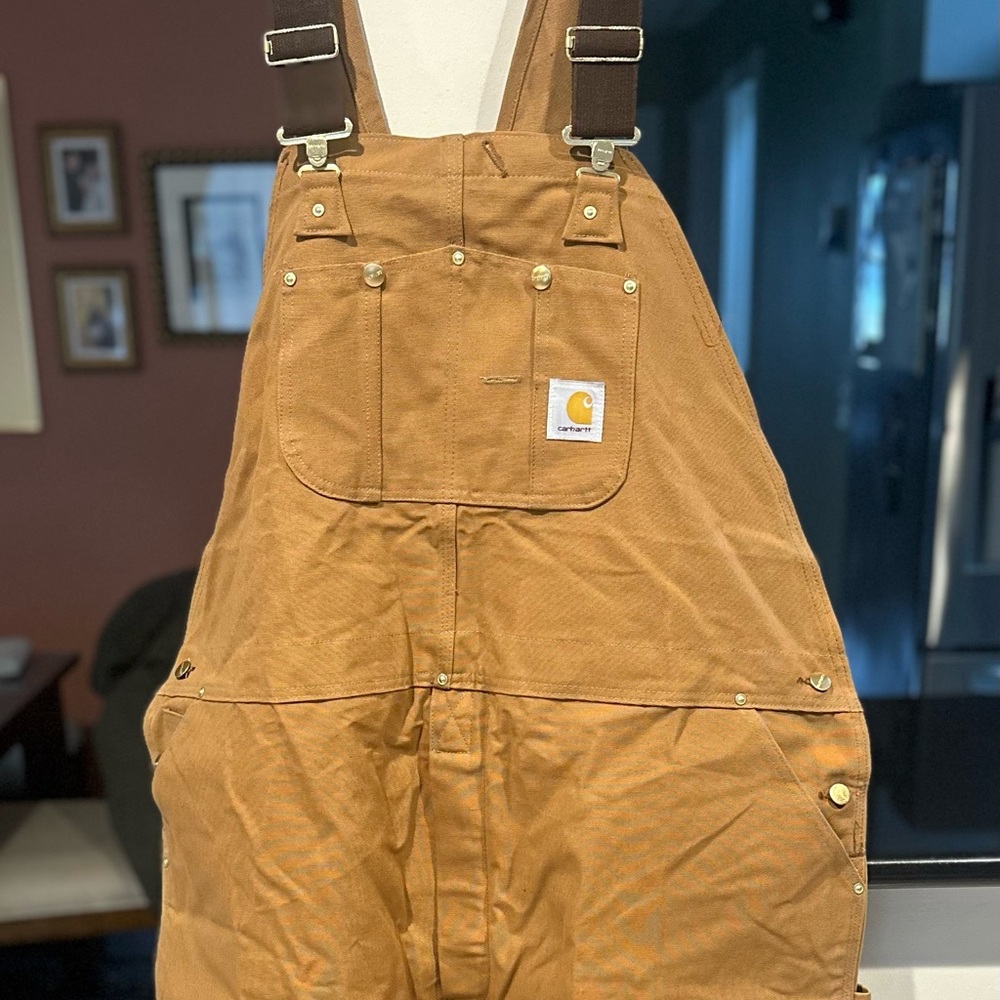 VTG NWT CARHARTT TRADITIONAL DUCK BIB UNLINED OVERALL MADE IN USA SIZE 52 X 32